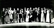 1968 group portrait of a Swedish musical's cast Peccoral Ensemble 1968.jpg