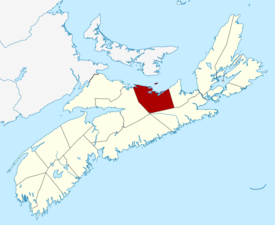 Locatie van Pictou County, Nova Scotia