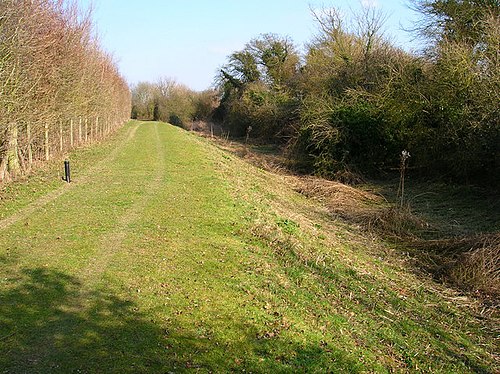 Towing path and canal bed of the Portsmouth and Arundel Canal near Woodgate, Sussex