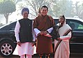Pratibha Devisingh Patil and the Prime Minister, Dr. Manmohan Singh at the ceremonial reception of the King of Bhutan, HM Jigme Khesar Namgyel Wangchuck, at Rashtrapati Bhavan, in New Delhi on December 22, 2009 (1).jpg