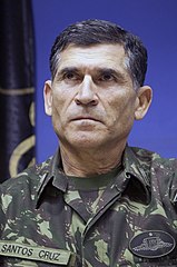 General Santos Cruz served as Force Commander of the United Nations Stabilization Mission in Haiti (MINUSTAH) between January 2007 and April 2009. In April 2013, he received command of United Nations Organization Stabilization Mission in the Democratic Republic of the Congo (MONUSCO). Santos Cruz commanded MONUSCO during the M23 rebellion and was praised for providing "strong backing" to the UN forces engaged alongside Congolese government forces.[53]