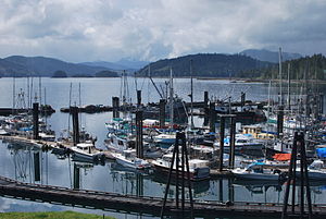 Vista del port de Queen Charlotte