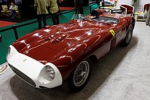 A Ferrari 857 S, similar to the example driven to victory by Phil Hill in the 1955 Nassau Trophy Retromobile 2011 - Ferrari 857 S - 1955 - 001.jpg