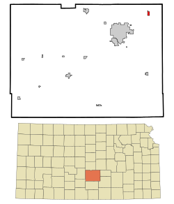 Reno County Kansas Incorporated and Unincorporated areas Buhler Highlighted.svg