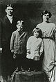 Ronald Reagan, (with "Dutch" haircut) Neil Reagan, and parents Jack and Nelle Reagan. Family Christmas card, 1913
