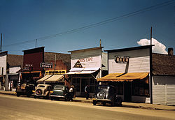 Russell Lee, On main street of Cascade, Idaho, 1941.jpg