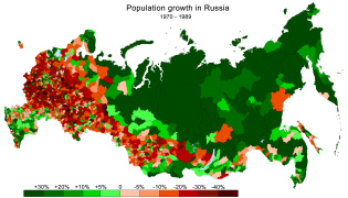 Динаміка чисельності населення Росії, 1970-1989 роки (англ.)