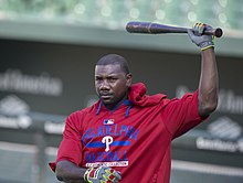 Photograph of Ryan Howard, Phillies' first baseman from 2004 to 2016