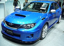 S206, a limited production blue Subaru sedan based on the regular WRX STI sedan.