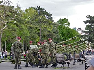 Salvo at Belgrade fortress Salvo salute.jpg