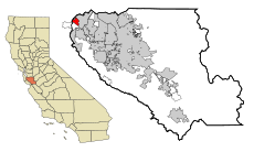 Santa Clara County California Incorporated and Unincorporated areas Stanford Highlighted.svg