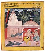 Miniature indienne, Sarang ragini, Ragamala, vers 1605.