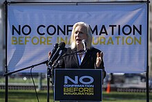 New York Senator Kirsten Gillibrand speaks against Barrett's confirmation Senator Kirsten Gillibrand (50520019848).jpg