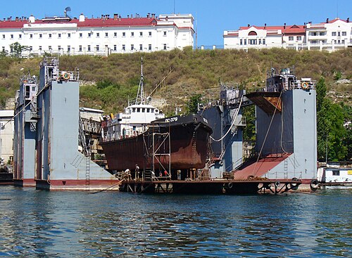 Floating dry dock located in Sevastopol