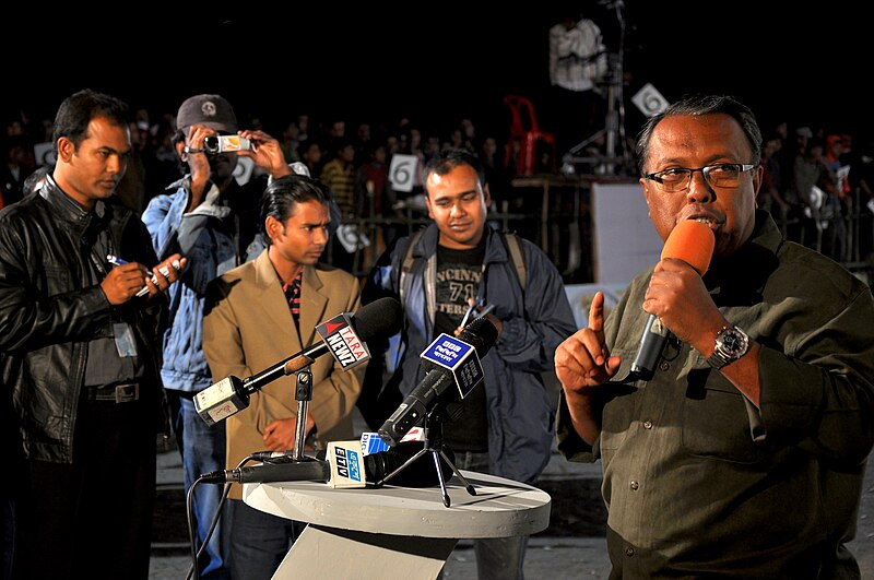 File:Shykh Seraj during the press briefing before the start of Farmers' World Cup Cricket 2011 (5351059577).jpg