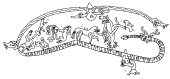 A drawing of the Ramsund inscription, in the province of Sodermanland, Sweden Sigurd.svg