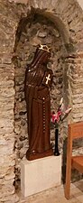 St Bertha of Kent wooden statue, south wall of the church