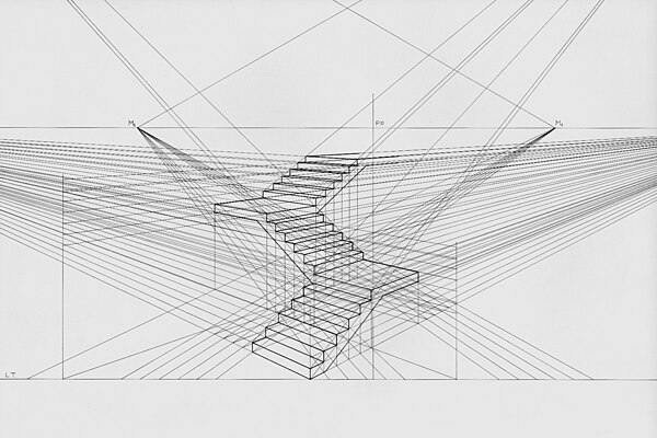 Staircase in six-point perspective