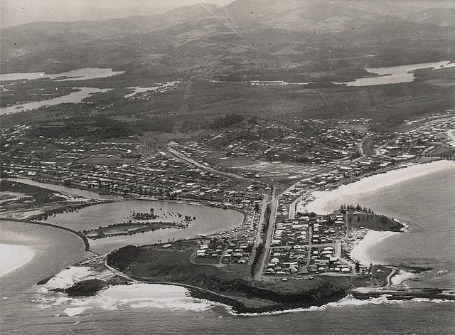 Aerial view looking towards Coolangatta, c. 1952