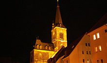 St.-Stephani-Kirche am Abend in Aschersleben