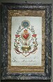 Doppelstickbild, Motiv: Pelikan und Herz Jesu, um 1800
