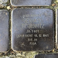 Stolperstein für Gerhard Berkowitz in Hannover