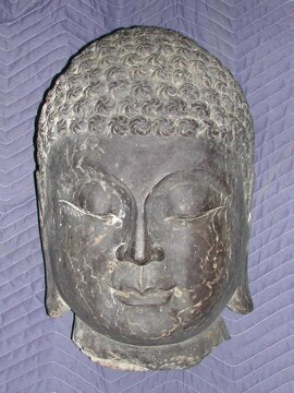 File:Stone head of a Buddha - Vanderbilt Fine Arts Gallery - 2001.166.tif