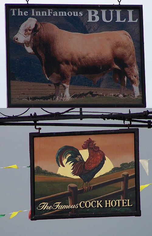 Pub signs of the Cock and the Bull