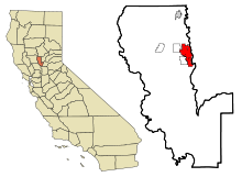 Sutter County California Incorporated and Unincorporated areas Yuba City Highlighted.svg