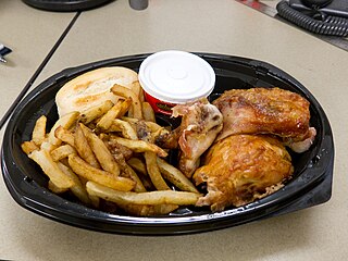 Swiss Chalet 1/2 Chicken dinner ordered as take-out