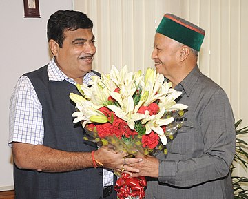 The Chief Minister of Himachal Pradesh, Shri Virbhadra Singh meeting the Union Minister for Road Transport & Highways and Shipping, Shri Nitin Gadkari, in New Delhi on 1 August 2014