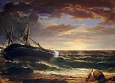 Durand, Asher BrownAmerican, 1796 - 1886The Stranded Ship1844oil on canvasoverall: 94 x 129.5 cm (37 x 51 in.)framed: 130.2 x 166.1 x 14 cm (51 1/4 x 65 3/8 x 5 1/2 in.)Gift of Ann and Mark Kington/The Kington Foundation through Millennium Funds