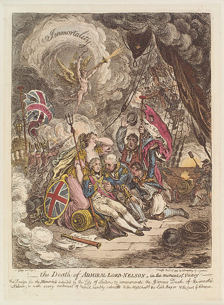 File:The death of Admiral Lord Nelson - in the moment of victory! by James Gillray.jpg