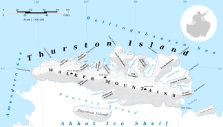 Map of Thurston Island with the Walker Mountains