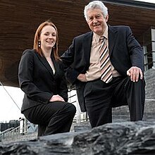 James with First Minister of Wales Rhodri Morgan in 2007 Tori James with Rhodri Morgan.jpg