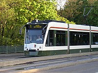 Современный трамвай «Комбино» в Аугсбурге