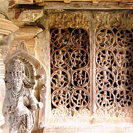 Grill work at Tripurantkesvara temple in Balligavi, Shimoga district