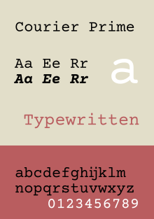 Lettertype-exemplaar Courier Prime.svg