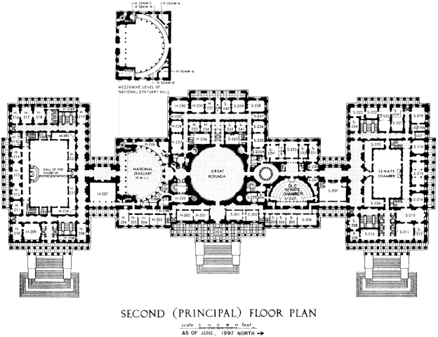 File Us Capitol Second Floor Plan 1997 105th Congress Gif