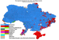Línguas majoritárias em cada região ucraniana
