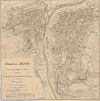 Mapa Prahy 1823 (rytina Václav Schuldes)