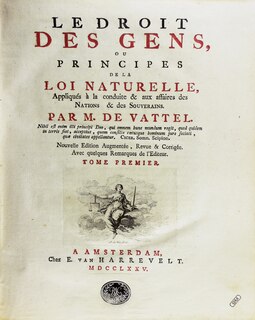<i>The Law of Nations</i> 1758 legal treatise on international law
