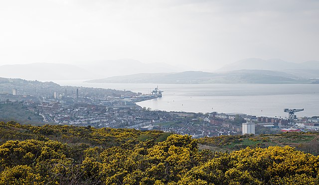 Image: View of Greenock from Auchmountain Road (Inverclyde, Scotland, DSCF9281)