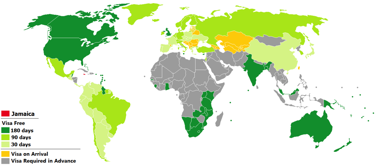 Jamaica visa. Barbados visa.
