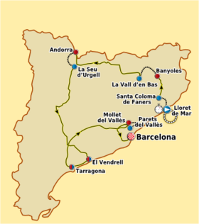 Map of the Tour of Catalonia 2011