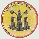 Altes Wappen von Unna (Postkarte 1898)