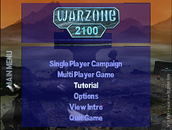 Snímek hlavního menu hry