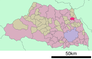Location of Washimiyas in the prefecture