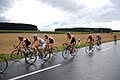 Peter Croes (in white), Stijn Goris and others during the cycling race.