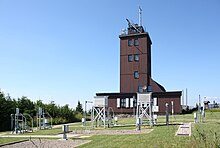 Vue de la station météorologique et des instruments de mesure.